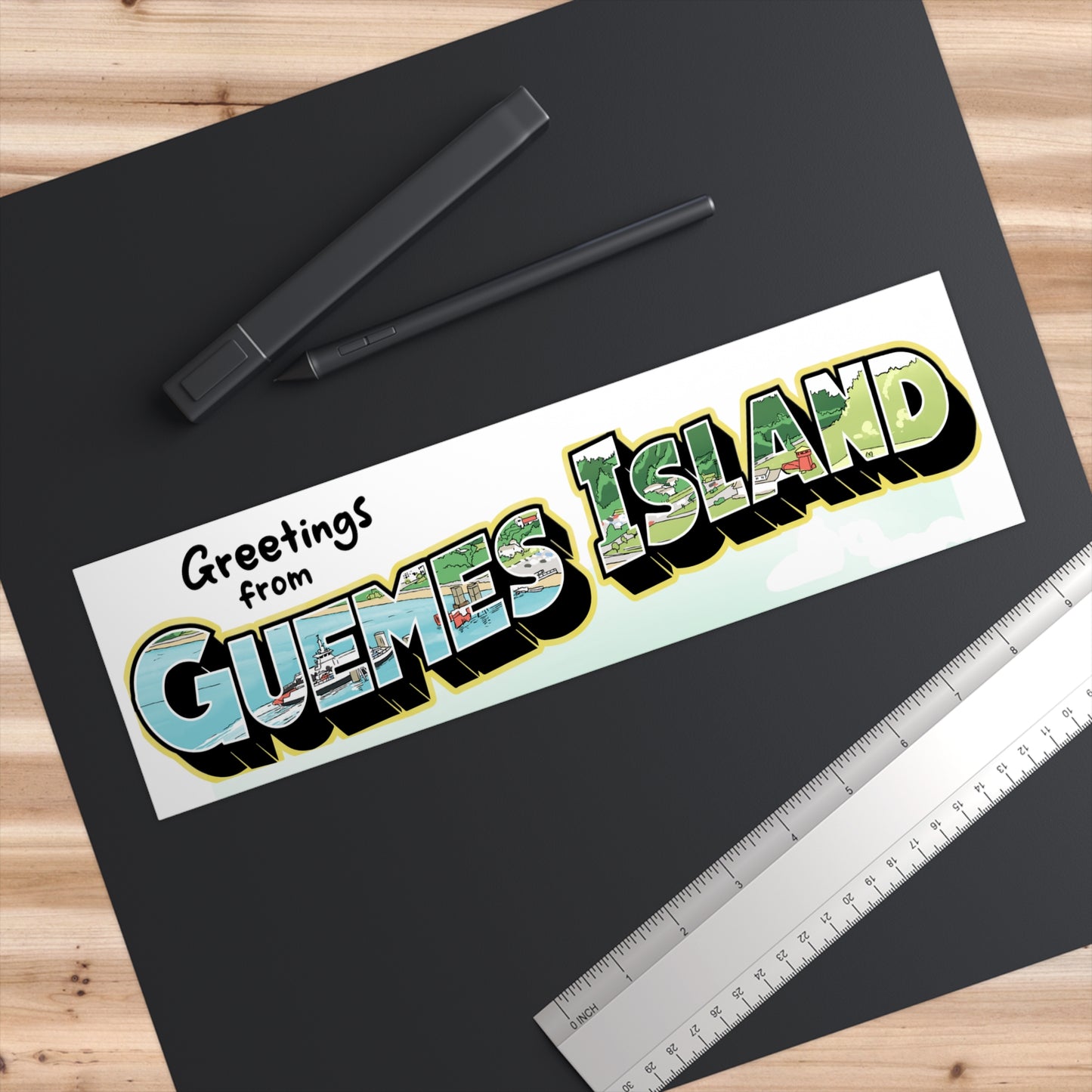 "Greetings from Guemes Island" Bumper Stickers